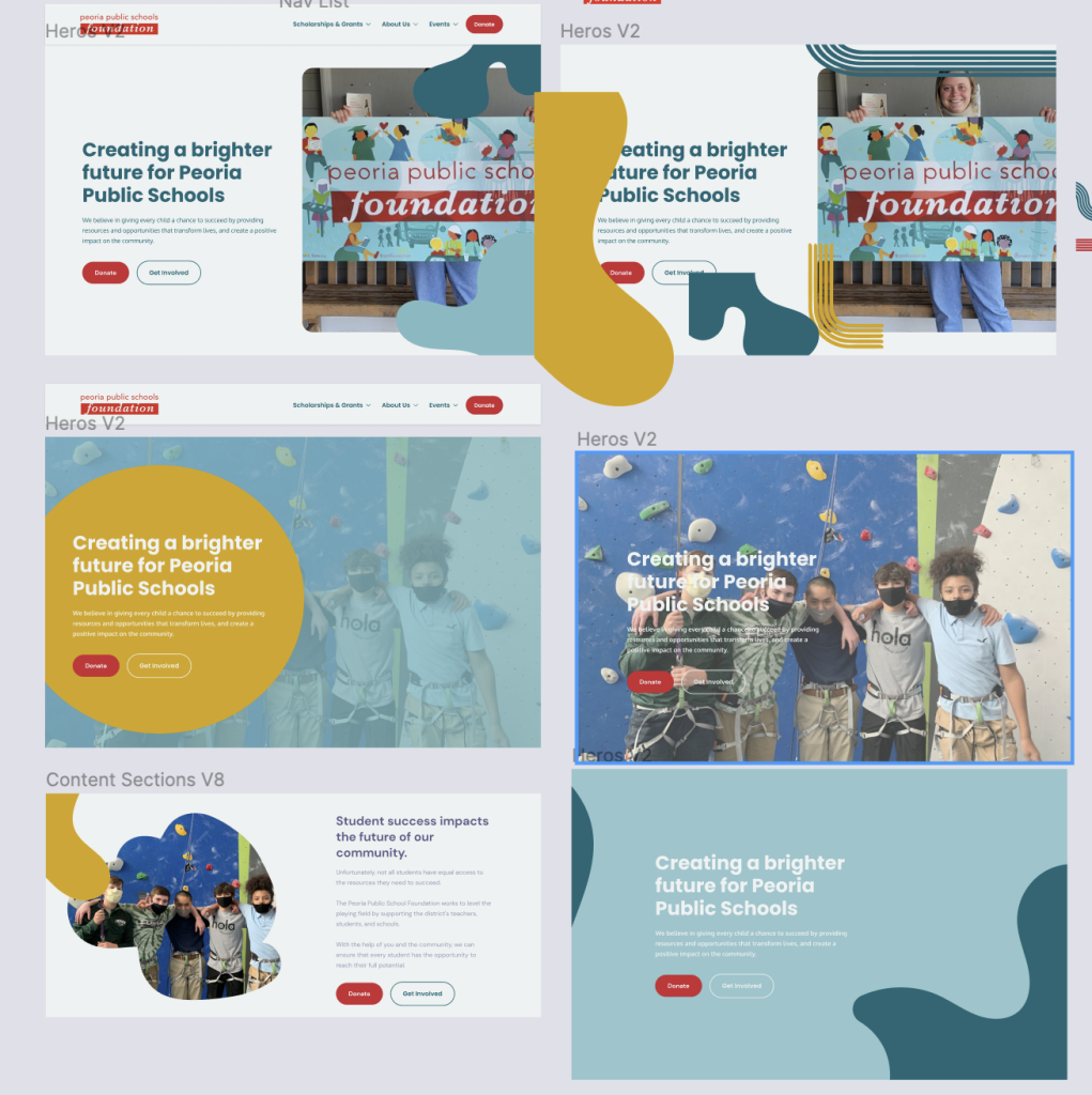 Mockups of a website for education.