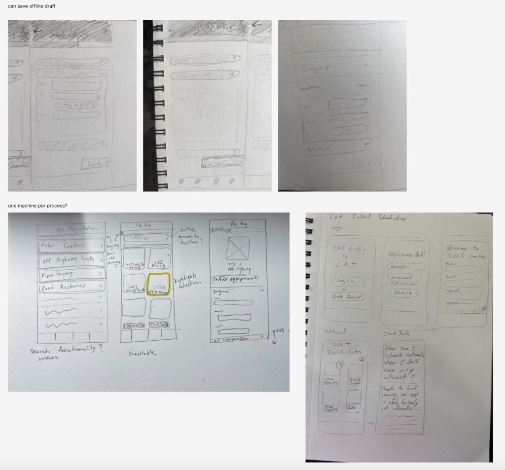 a screenshot of design sketches