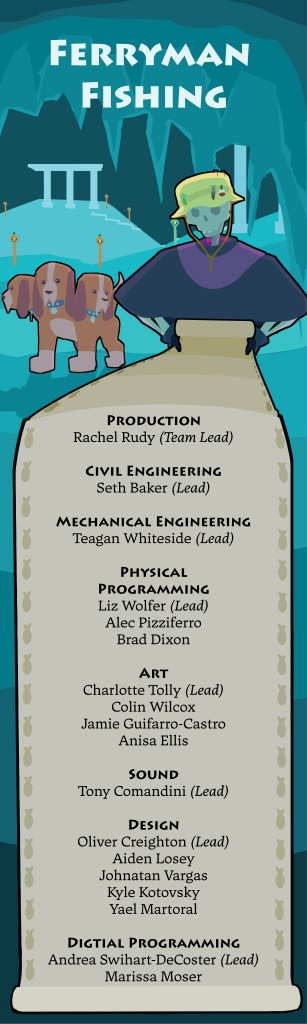 A poster with everyone on the team's name.